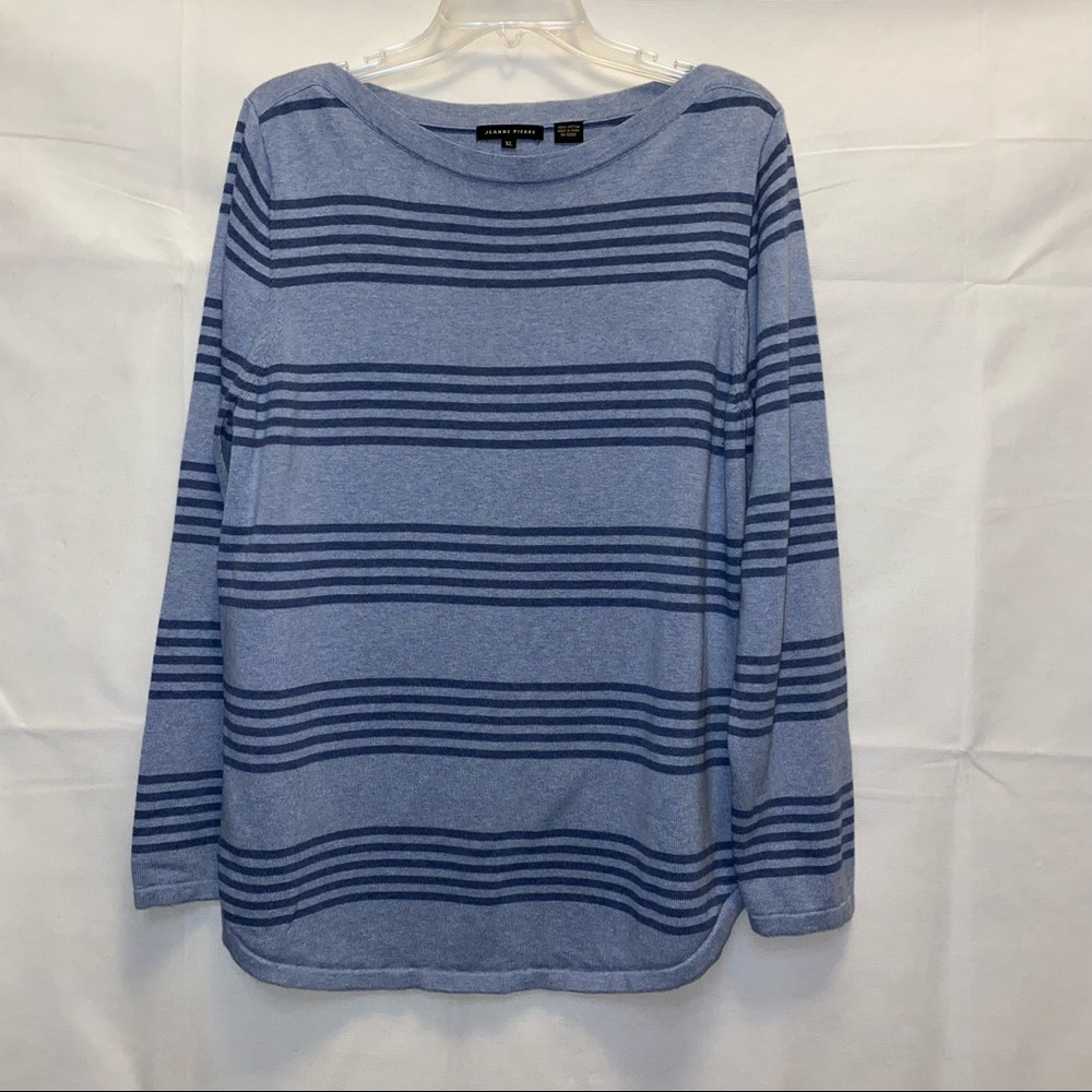 Jeanne Pierre Knit Sweater - Blue Stripes